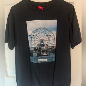 Vans Black Graphic Tee with Ferris Wheel Design